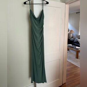 Azazie Beryl dress in Eucalyptus